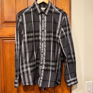Burberry Black and Gray Casual Button Down Shirt
